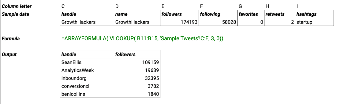 vlookup array example